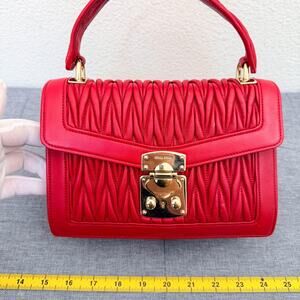 Authentic Miu Miu Matelasse Leather Top Handle Bag